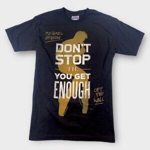 NWOT Michael Jackson Don't Stop Til' You Get Enough Tee Shirt Black, Size Large